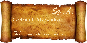 Szotyori Alexandra névjegykártya